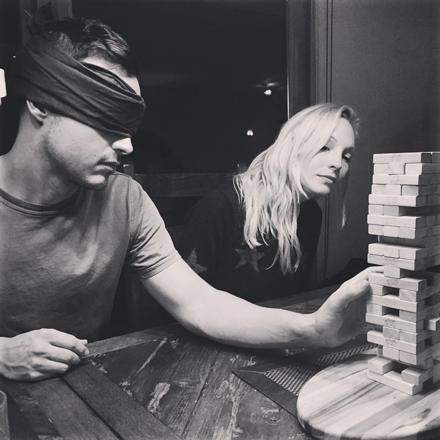 January 1: Things got pretty serious in the final hours of 2014. So happy to have married the man of my dreams last year. If 2015 is anything like playing blindfold jenga, we are prepared. Bring it on 2015!
