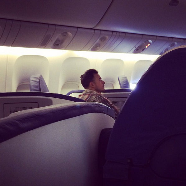 February 13: There's a really hot guy in first class. Debating whether to give him my number. Anyone got a good pick up line?
