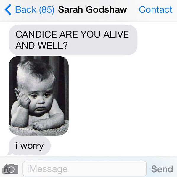 March 3: A sign I need to be better about responding to text messages in a more timely fashion. #igotfriendsinphoneplaces #wellmemedgodshaw
March 3: A sign I need to be better about responding to text messages in a more timely fashion. #igotfriendsinphoneplaces #wellmemedgodshaw