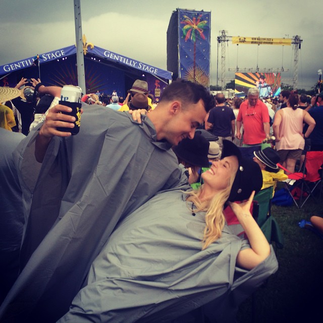 April 25: Wilco in the rain dip #whenidipyoudipwedip #imthemanwhovesyou #jazzfest
